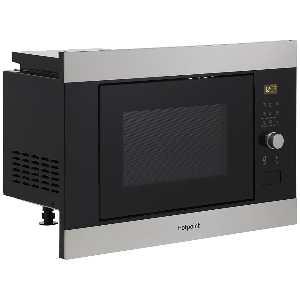 Hotpoint MF25GIXH Built In Microwave with Grill - Stainless Steel Effect