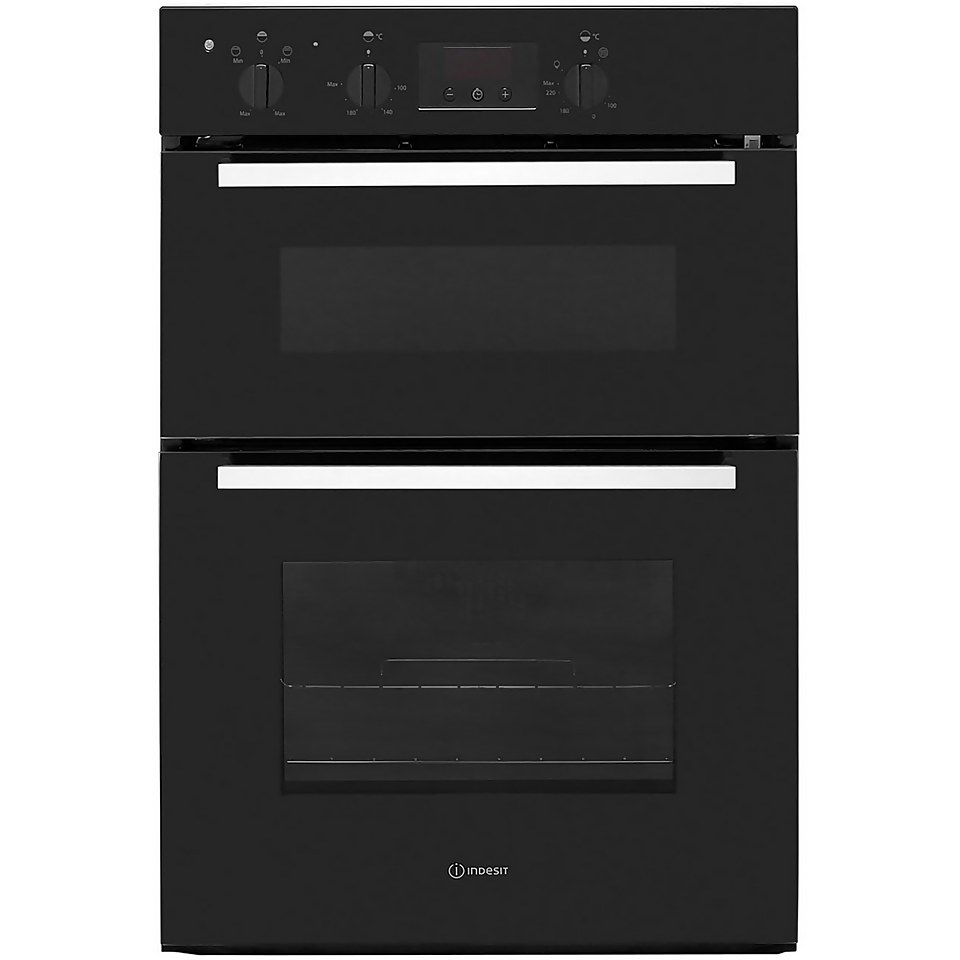 Indesit Aria IDD6340BL Built In Electric Double Oven Black Homebase