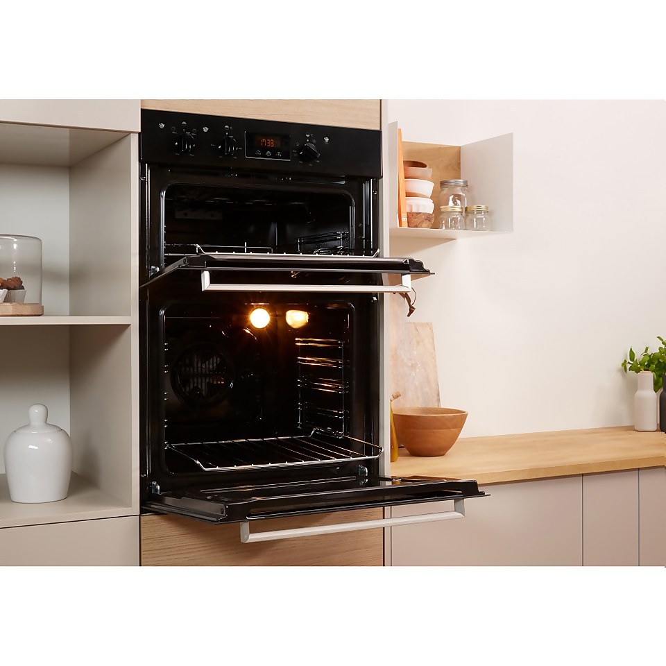 Indesit Aria IDD6340BL Built In Electric Double Oven - Black