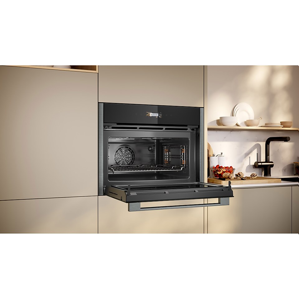 NEFF N70 C24MR21G0B Compact Electric Single Oven with Microwave Function - Graphite