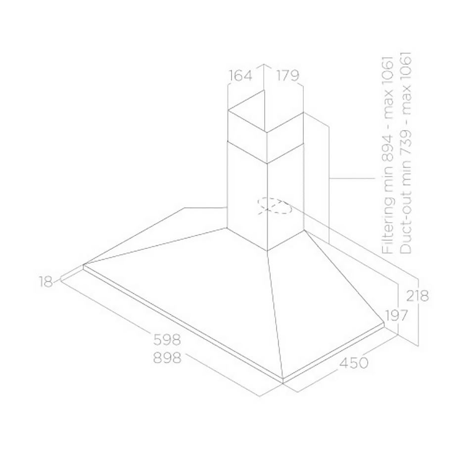 Elica MISSY60IXA52 60cm Chimney Cooker Hood - Stainless Steel