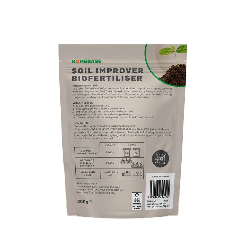 Homebase BioFertiliser Soil Improver & Compost Additive - 200g
