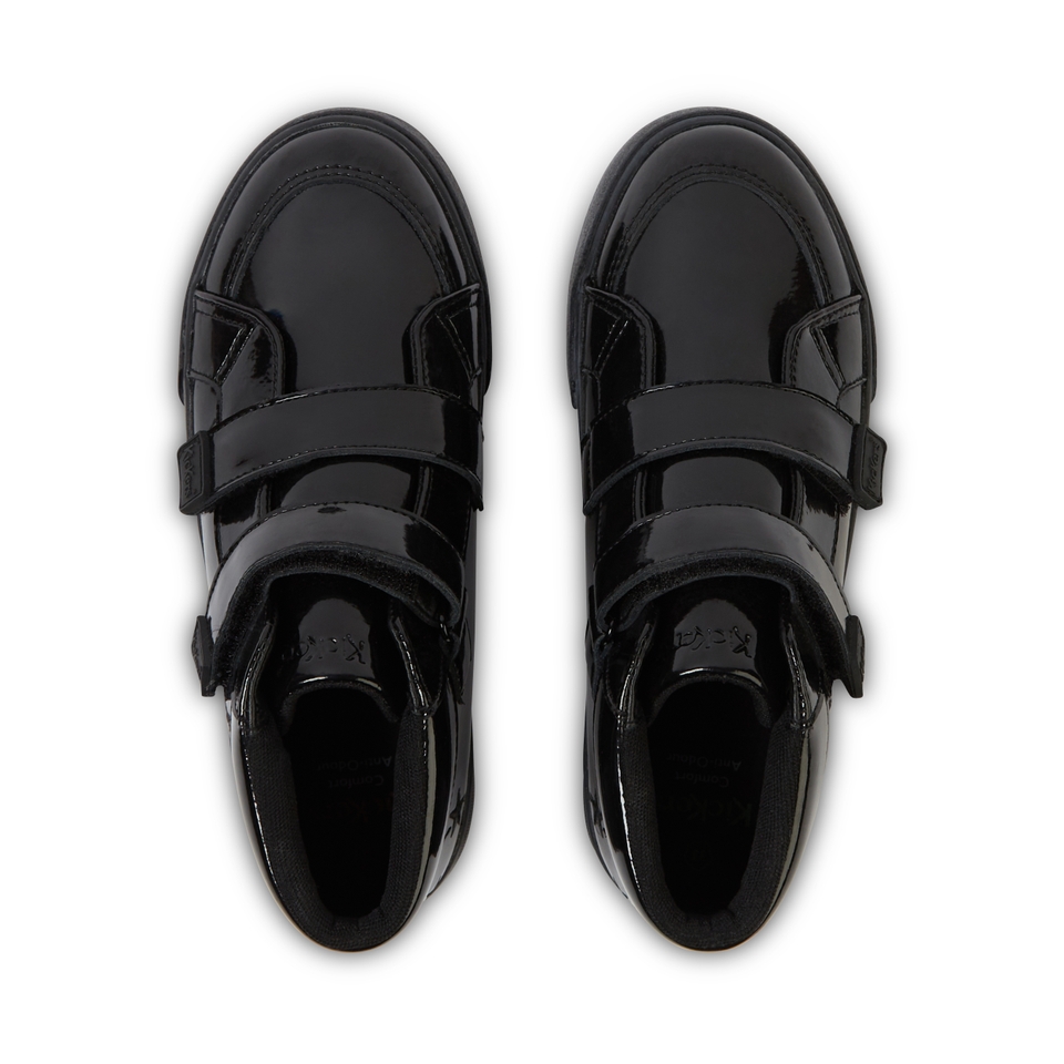 Junior Girls Tovni Hi Vel Stardust Patent Leather Black