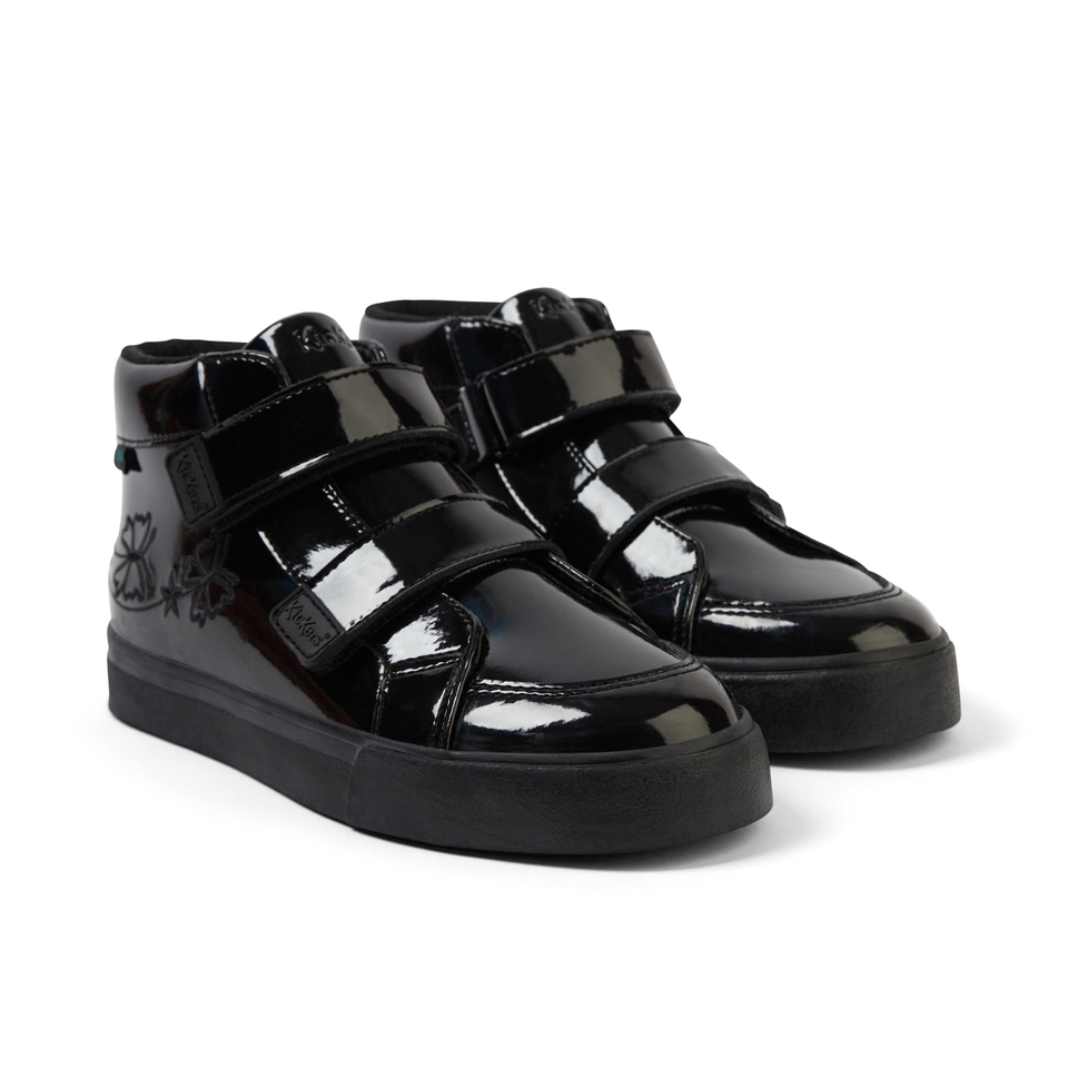 Junior Girls Tovni Hi Vel Stardust Patent Leather Black