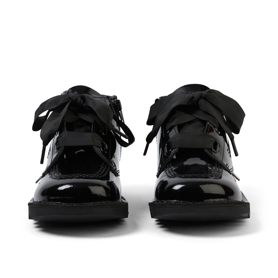 Infant Girls Kick Hi Ribbon Patent Leather Black