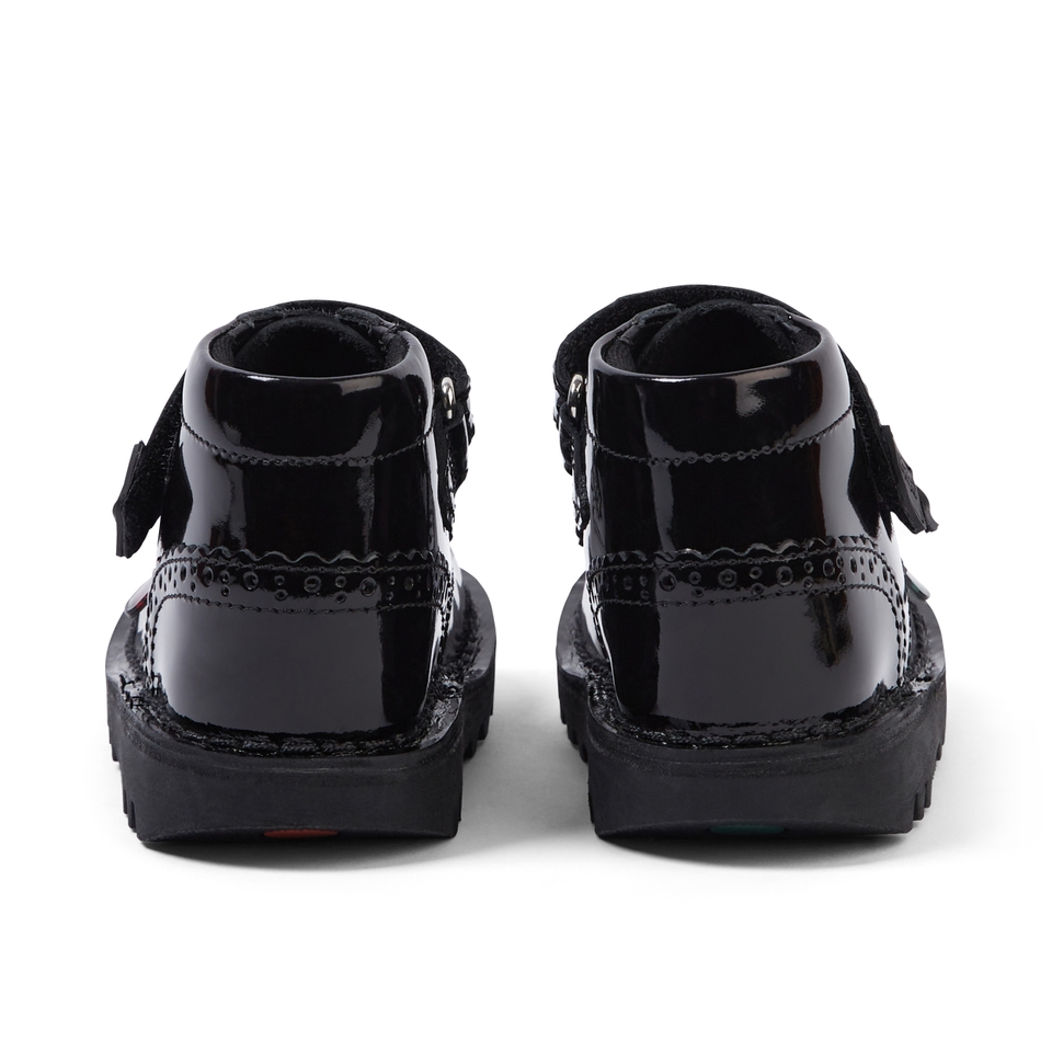 Junior Girls Kick Hi Vel Brogue Patent Leather Black