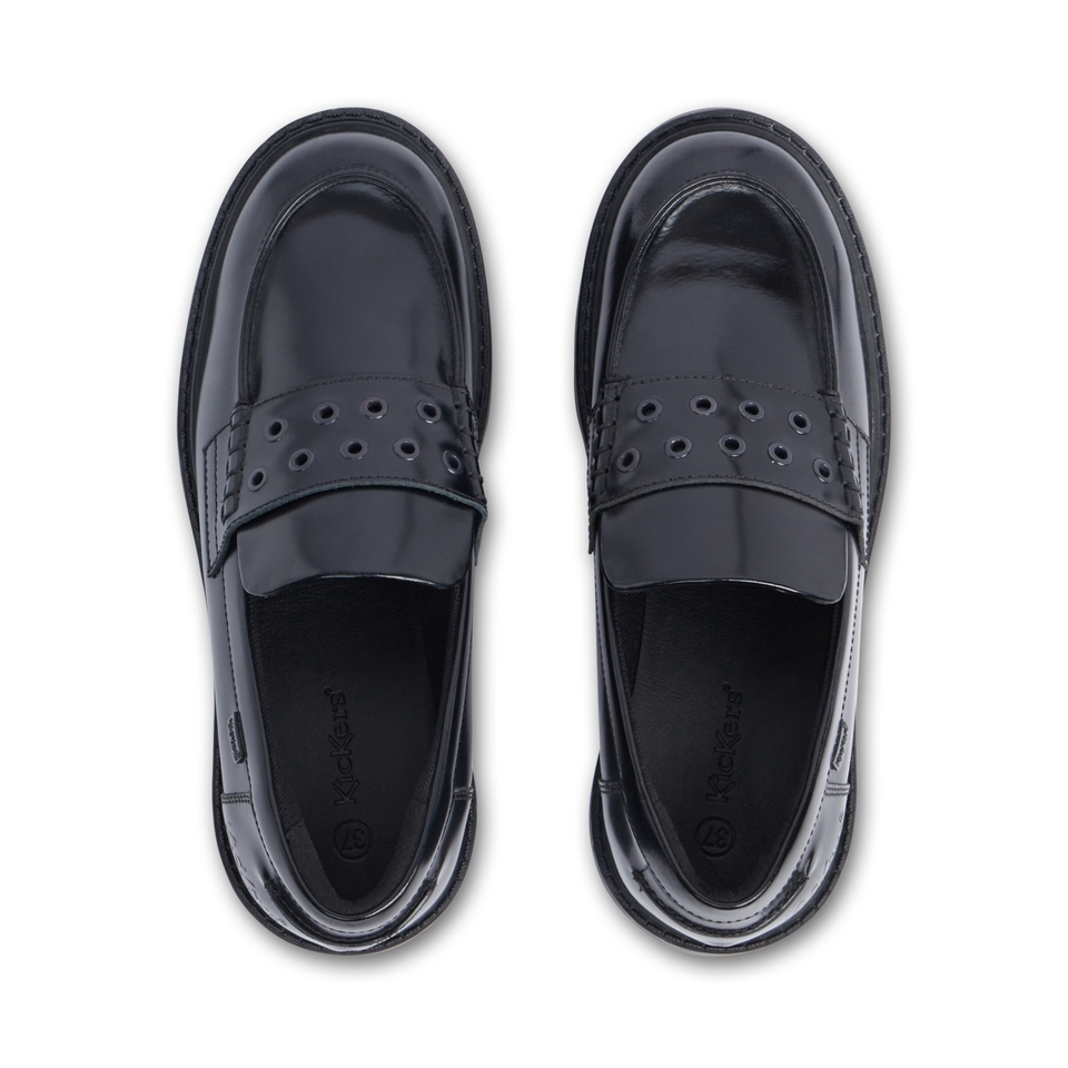 Adult Womens Kori Loafer Rivet Leather Black