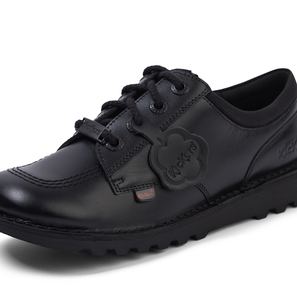 Youth Unisex Kick Lo Mix Mesh Leather Black