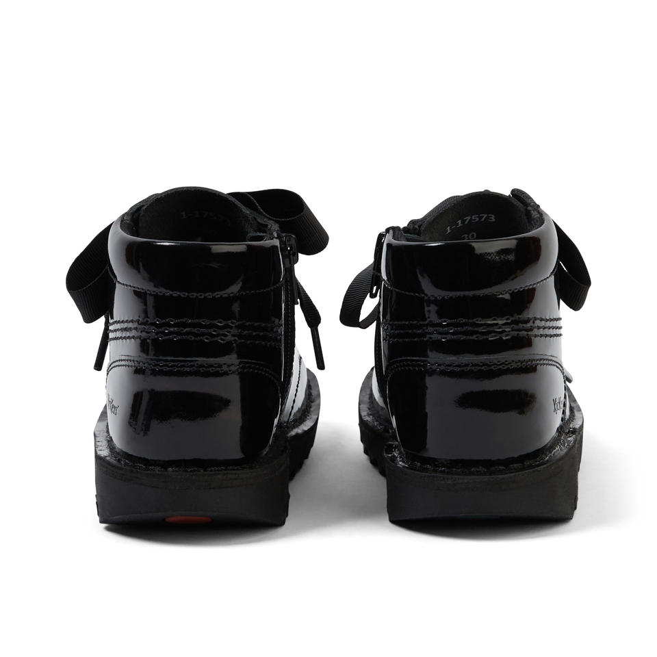 Junior Girls Kick Hi Ribbon Patent Leather Black