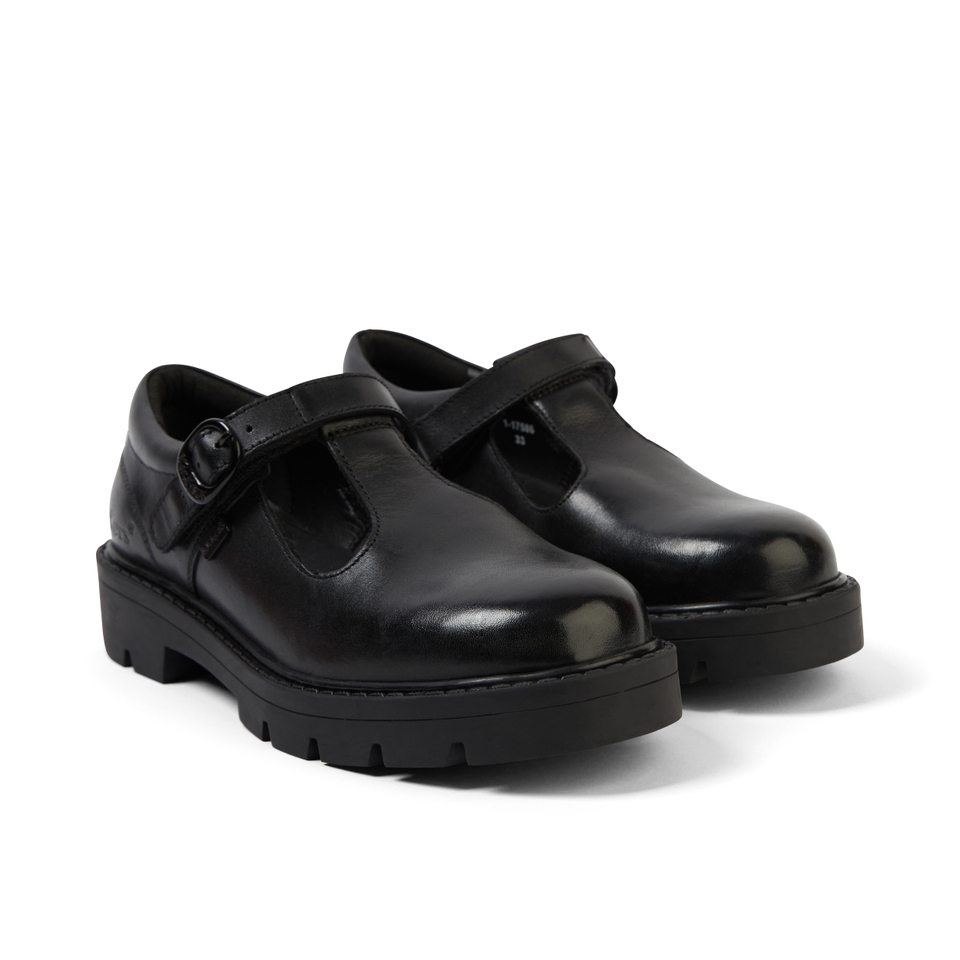 Junior Girls Kori T Bar Leather Black