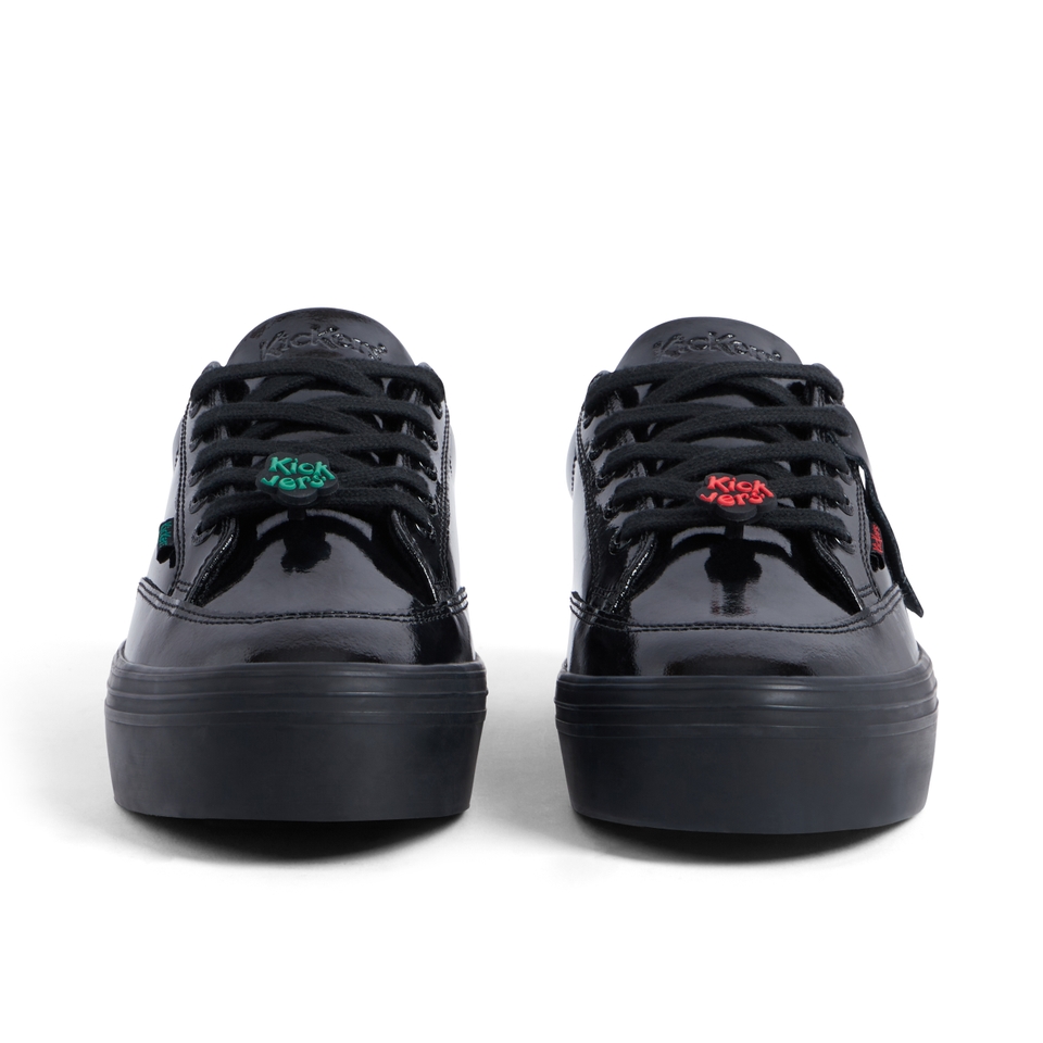 Youth Women Tovni Stack Lo Flower Patent Leather Black