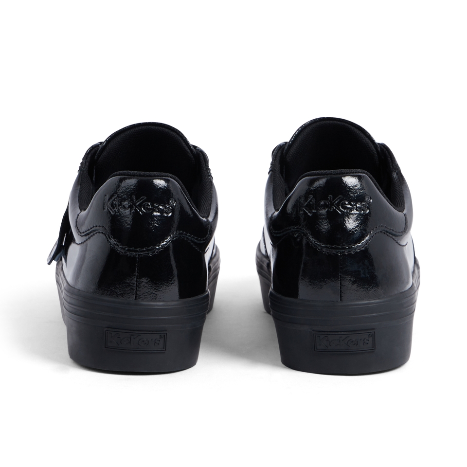Youth Women Tovni Stack Lo Flower Patent Leather Black