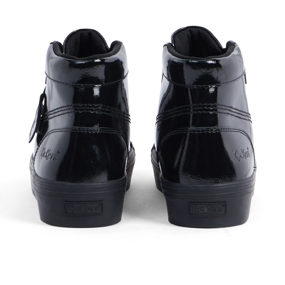 Youth Womens Tovni Stack Hi Flower Patent Leather Black