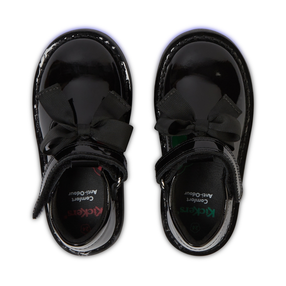 Infant Girls Adlar T Bar Bow Patent Leather Black