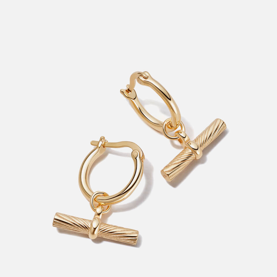 Daisy London Estée Lalonde T-Bar 18-Karat Gold-Plated Drop Earrings