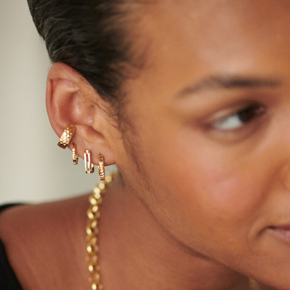 Daisy London Rupi 18-Karat Gold-Plated Hoop Huggie Earrings