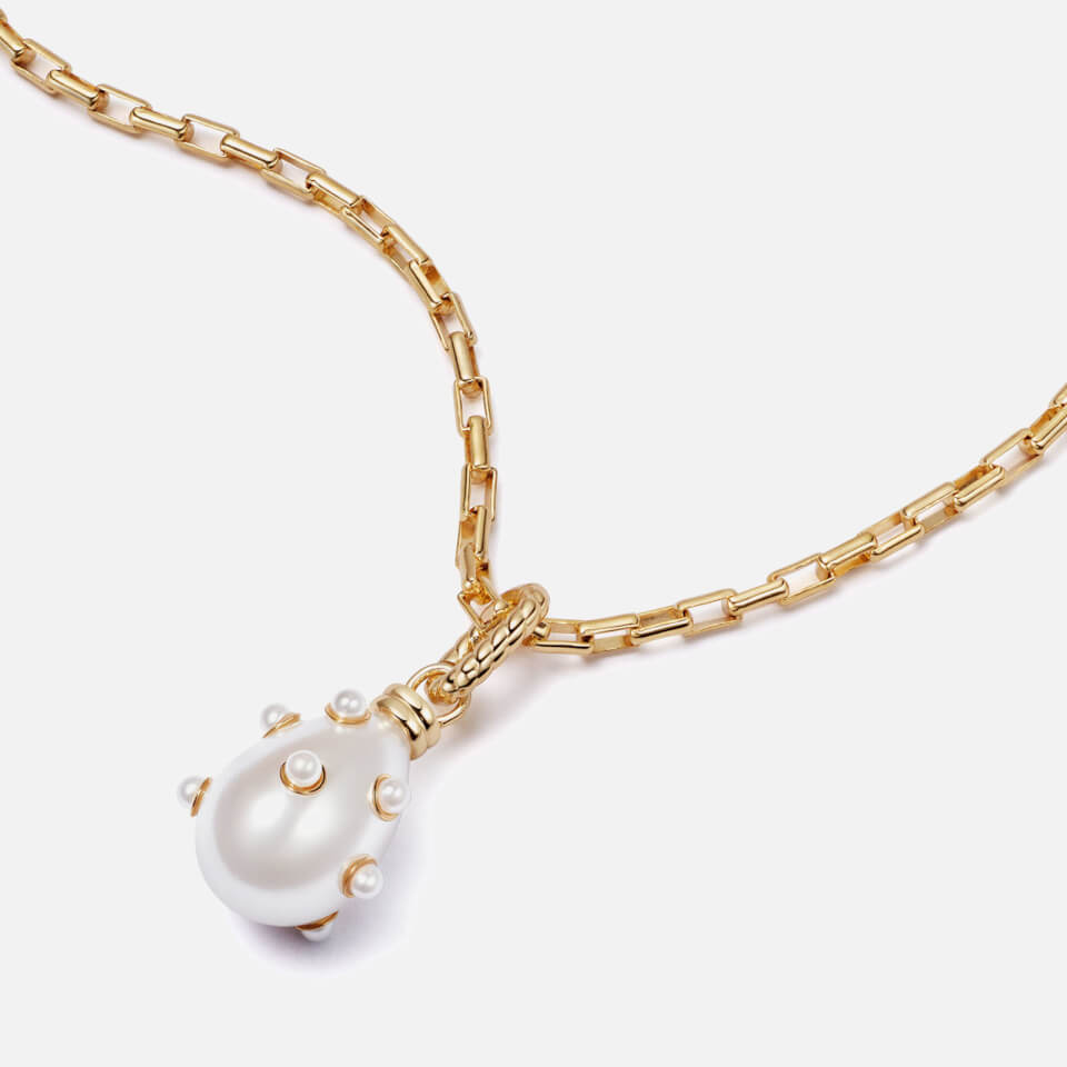 Daisy London X Shrimps Pearl Charm 18-Karat Gold-Plated Necklace