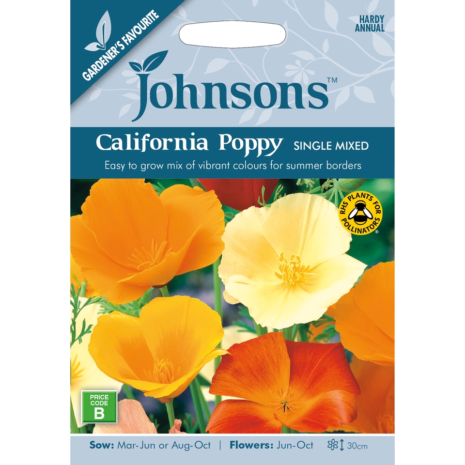 Johnsons California Seeds - Poppy Single Mixed