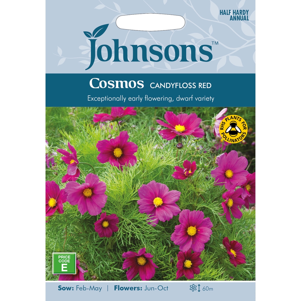Johnsons Cosmos Seeds - Candyfloss Red