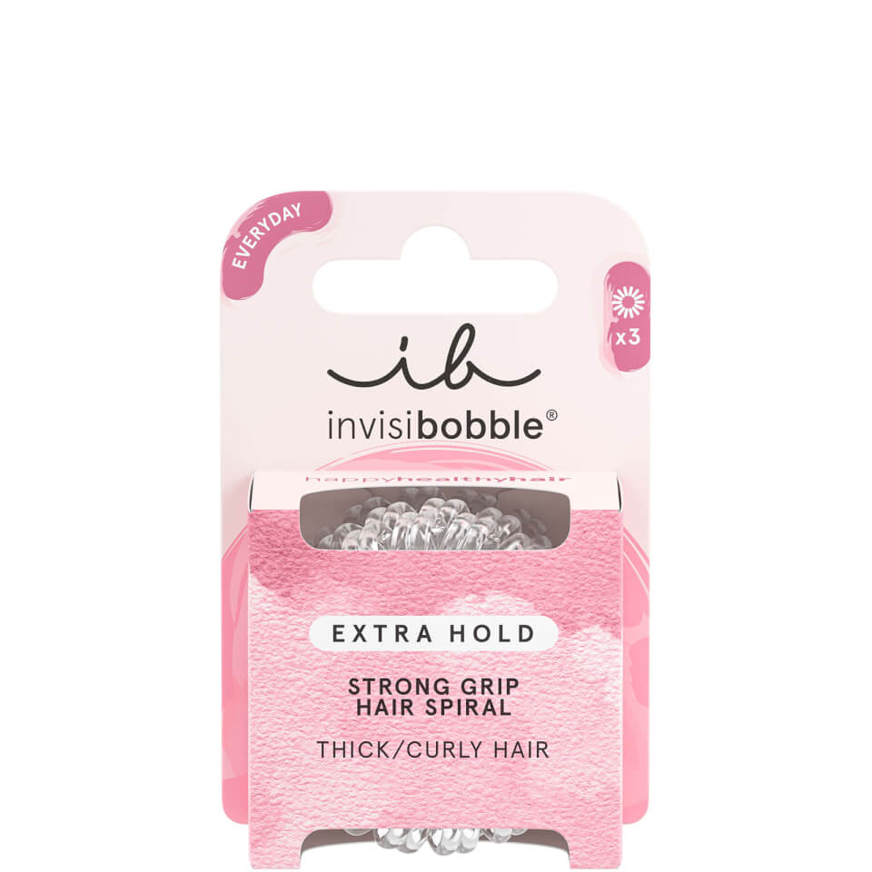 invisibobble Crystal Clear Extra Hold Hair Ties (Pack of 3)
