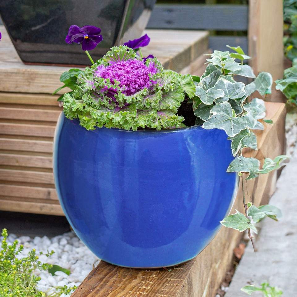 Chiswick Moon Plant Pot - Blue - 25cm