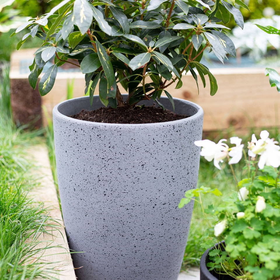 Sierra Tall Plant Pot - Grey - 37cm