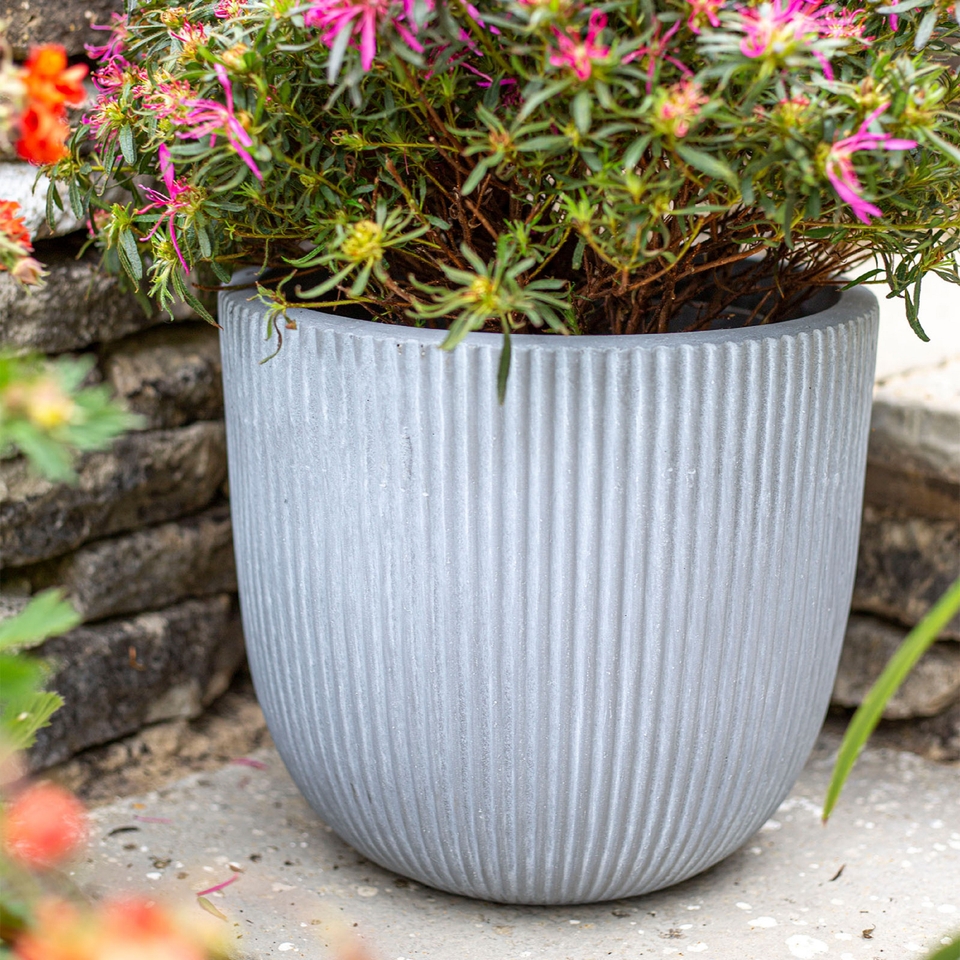 Ream Egg Plant Pot - Grey - 24cm