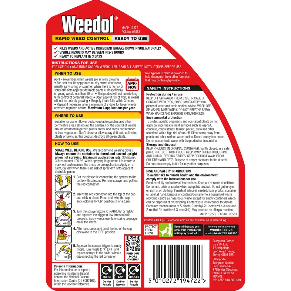 Weedol Rapid Weed Control Ready to Use - 3L