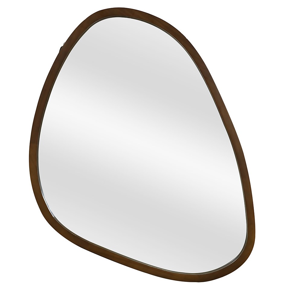 Walnut Pebble Mirror - 80cm
