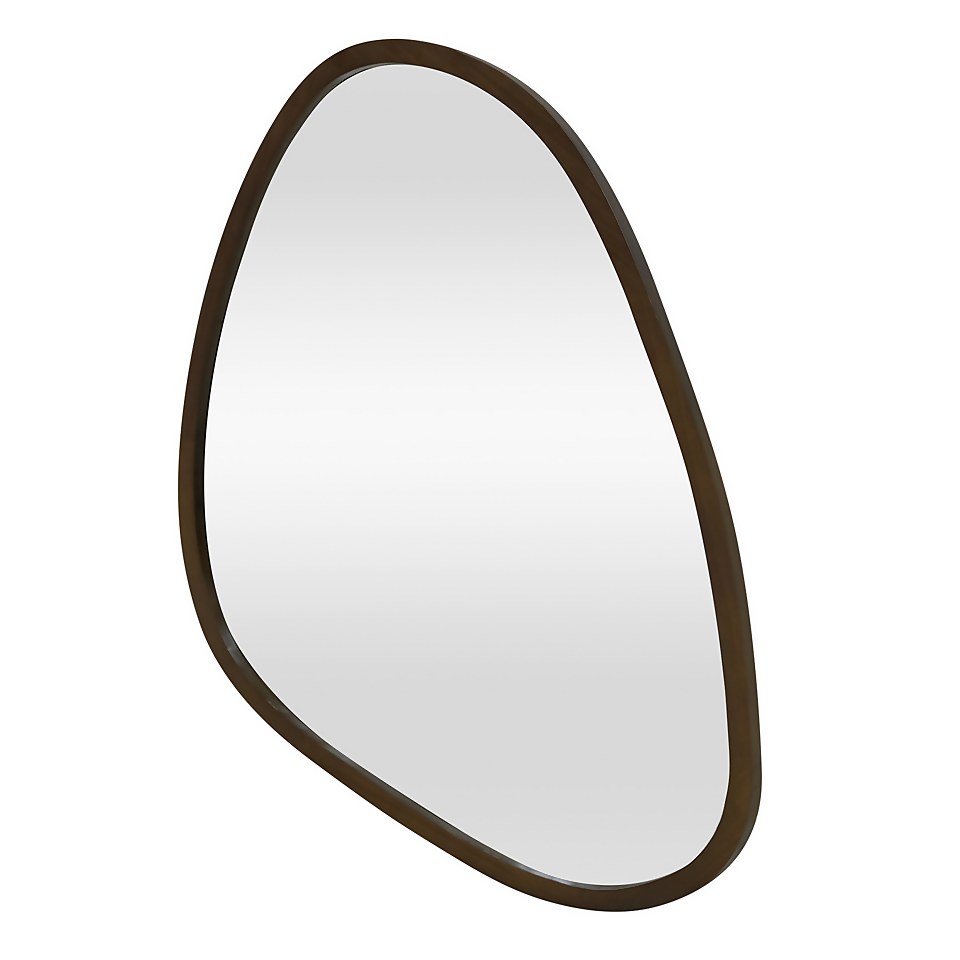 Walnut Pebble Mirror - 80cm