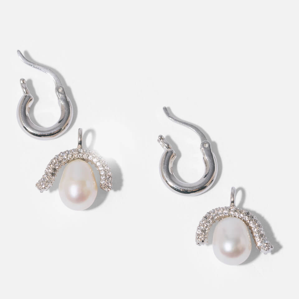 Pearl Octopuss.y Baby Paris Freshwater Pearl Silver-Plated Drop Earrings