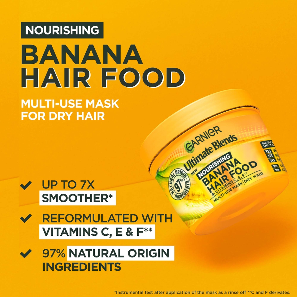 Garnier Ultimate Blends Banana 3-in-1 Dry Hair Mask Duo