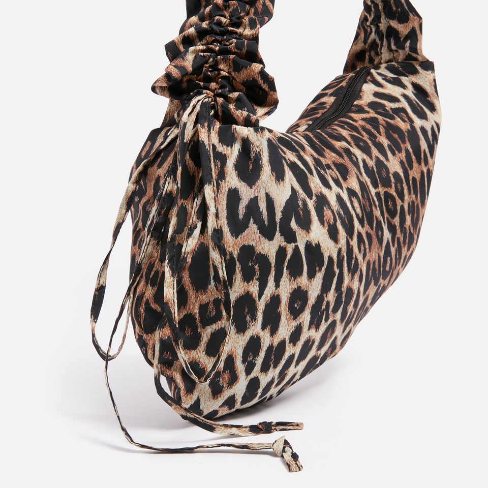 Damson Madder Kidney Leopard-Print Shell Bag