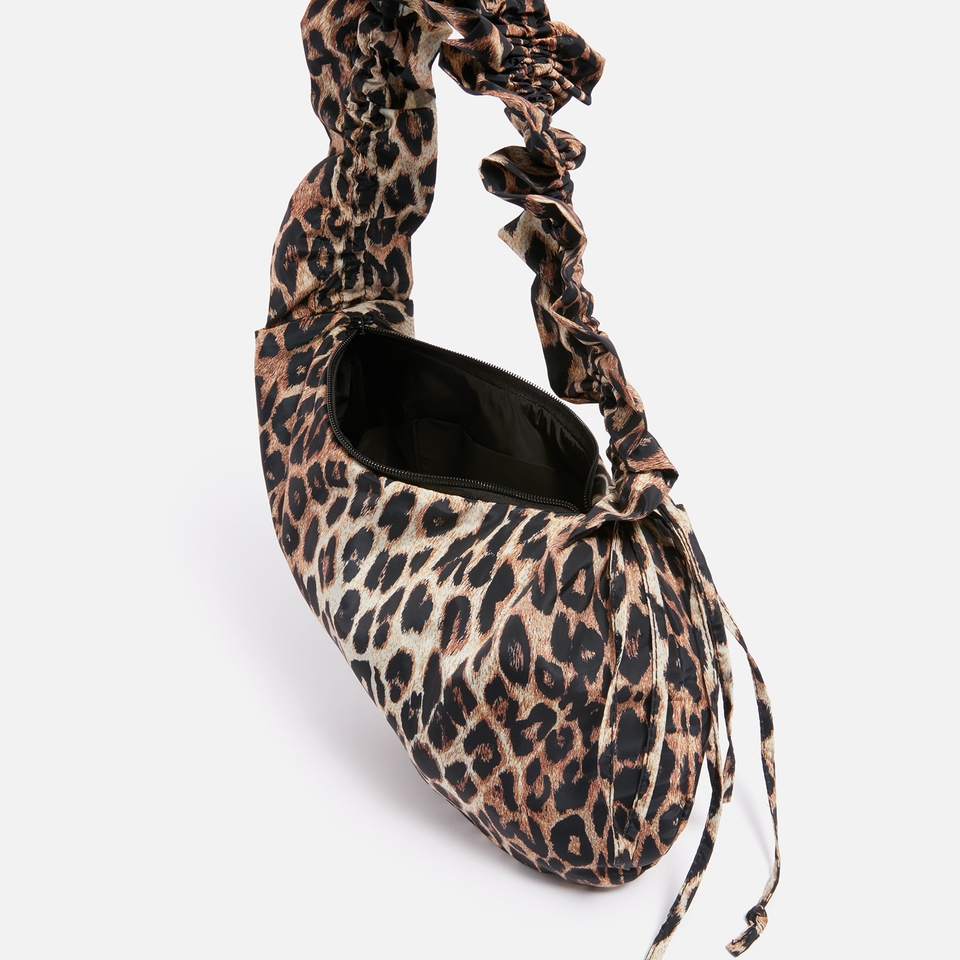 Damson Madder Kidney Leopard-Print Shell Bag