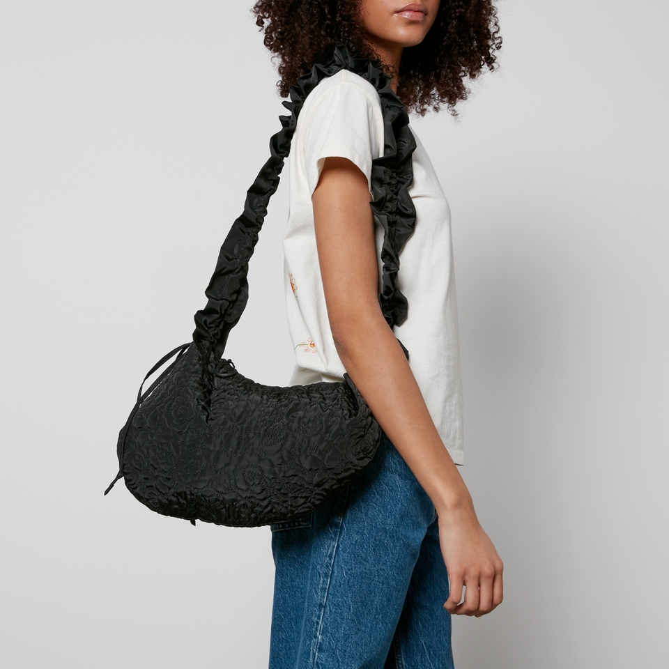 Damson Madder Kidney Embroidered Shell Bag