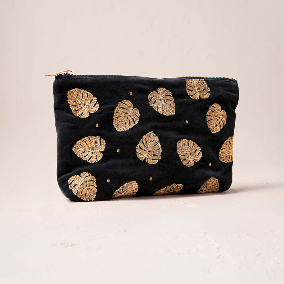 Elizabeth Scarlett Gold Jungle Leaf Everyday Pouch