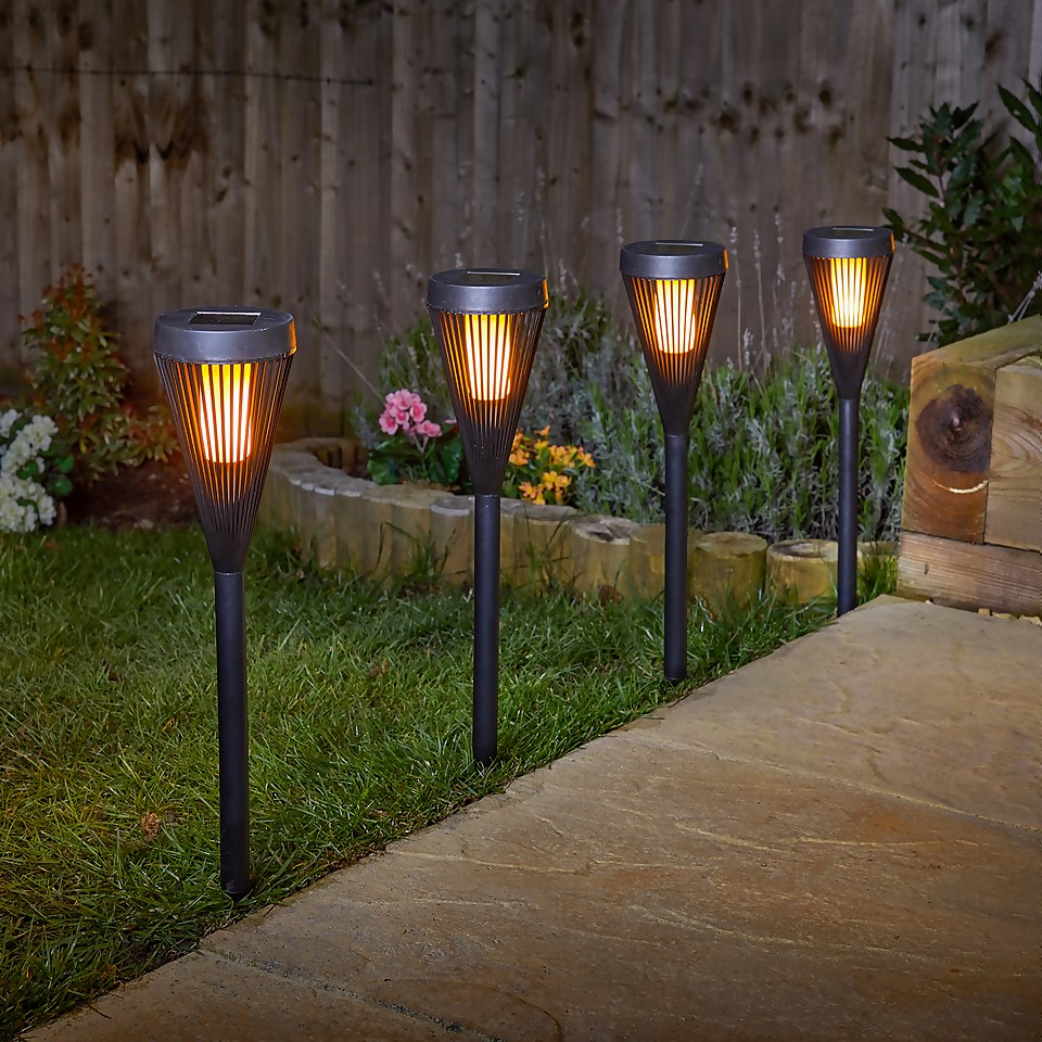 The Solar Company Flame Effect Stake Lights - 10pk