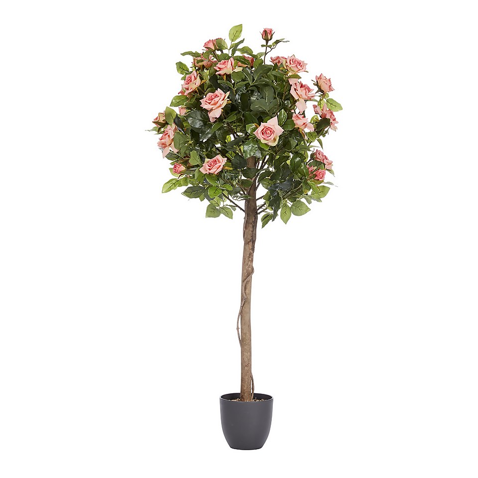 Artificial Regent's Roses Tree 120cm - Pink