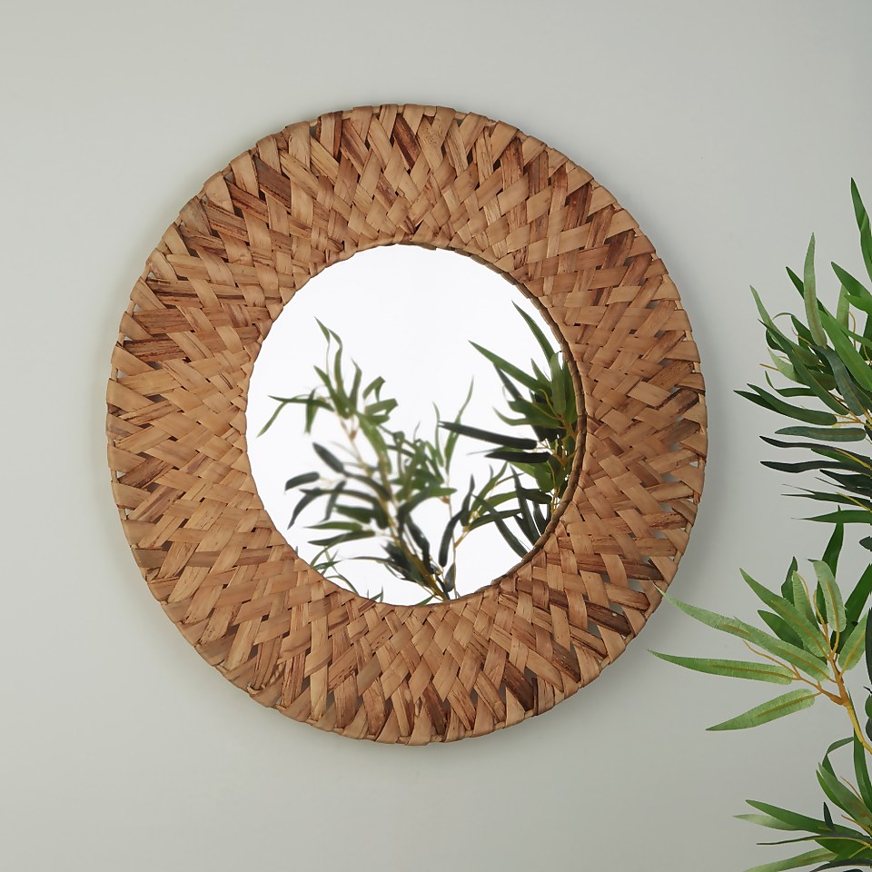 Mumbai Natural Woven Circular Mirror