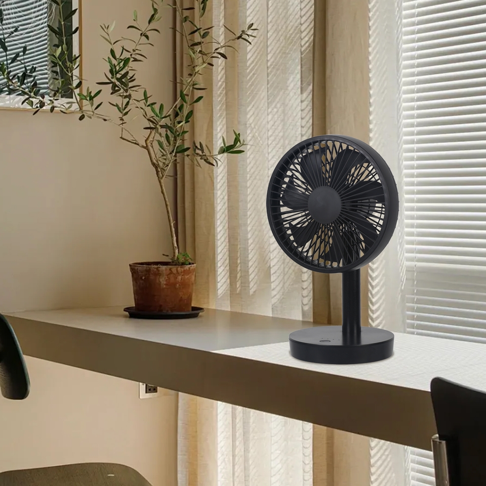 Homebase 6 Inch Rechargeable Desk Fan - Black