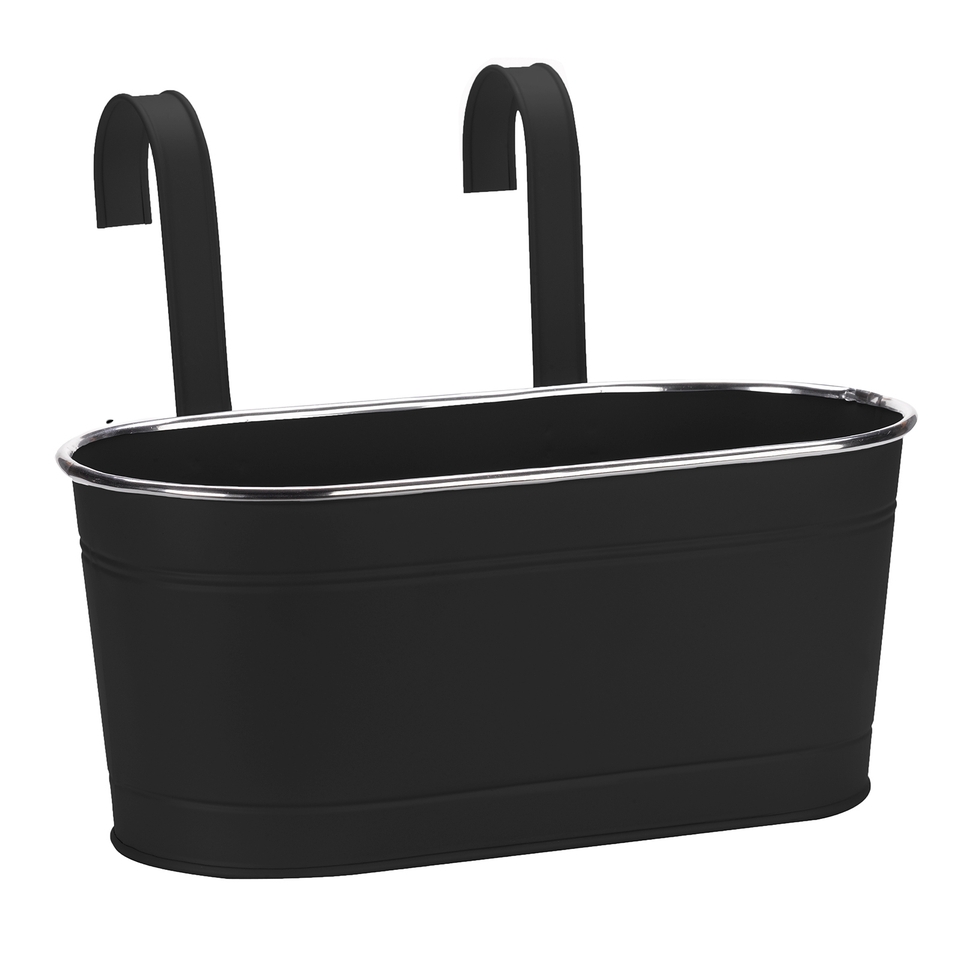 12in Fence & Balcony Hanging Planter - Black