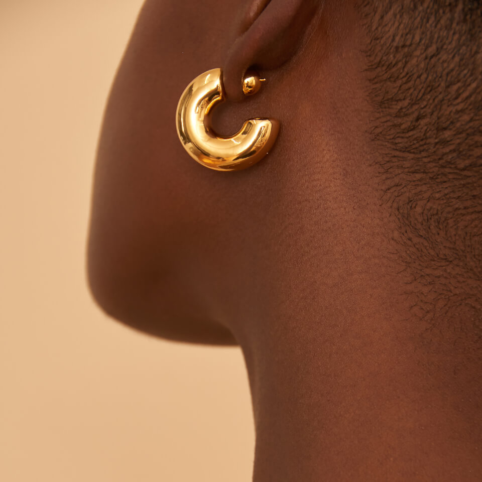 Oma The Label The Chubby 18 Karat Gold-Plated Hoop Earrings