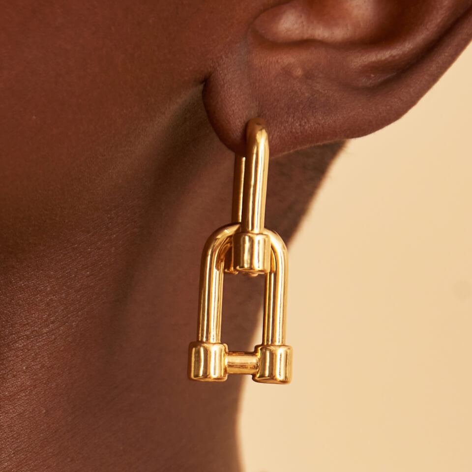 Oma The Label The Zoë Cylinder Drop 18 Karat Gold-Plated Earrings