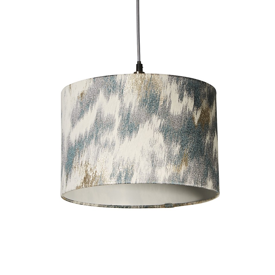 Abstract 30cm Drum Lamp Shade - Blue
