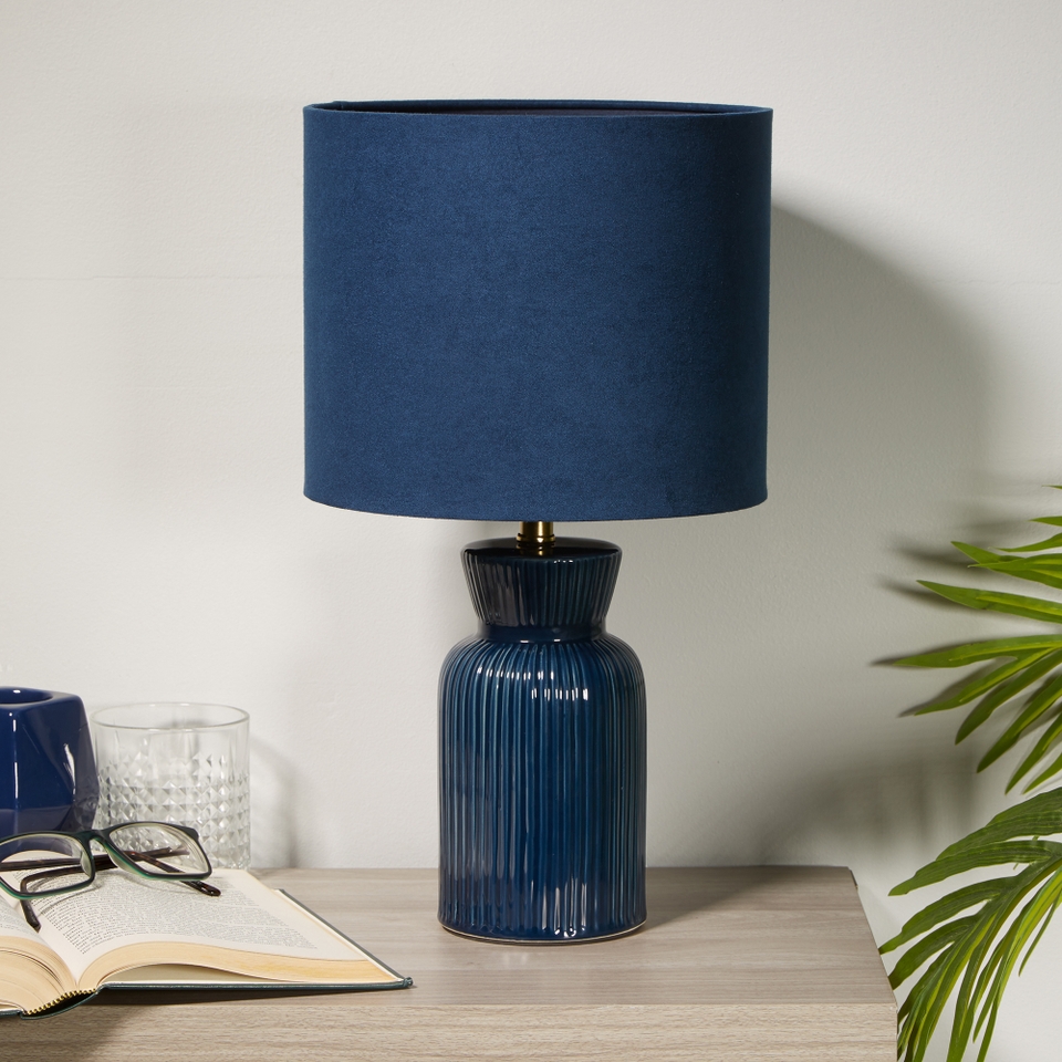 Tia Ceramic Table Lamp - Blue