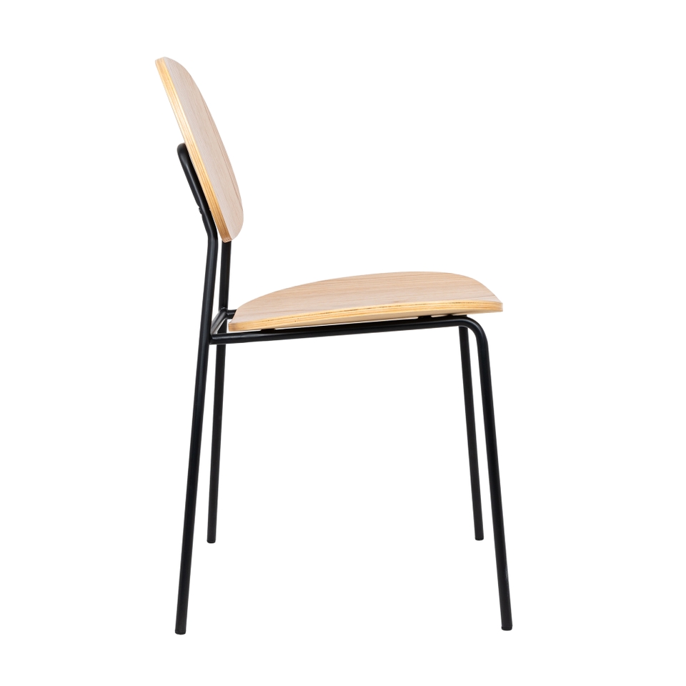 Leo Stacking Chair Oak Homebase