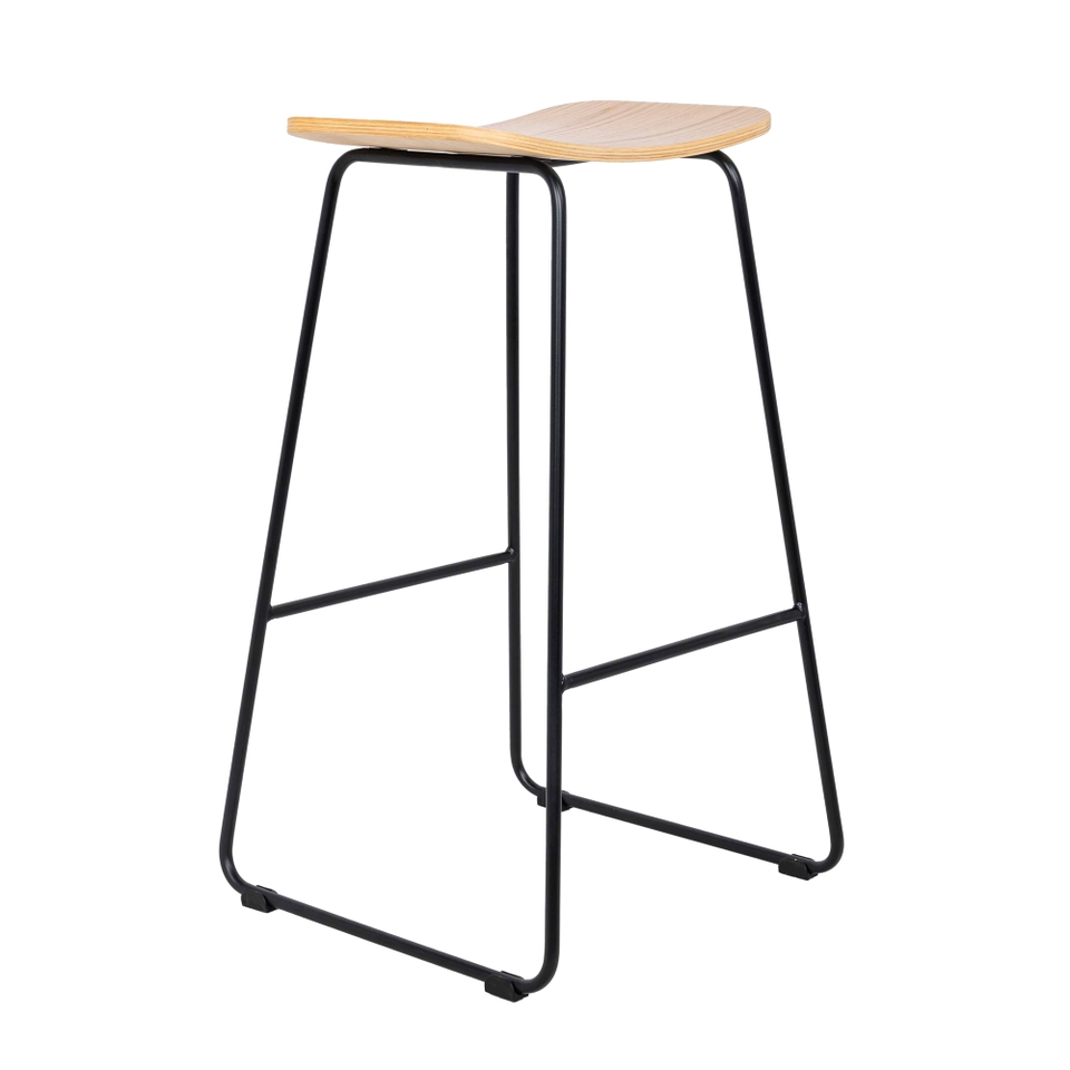 Leo Wooden Stacking Bar Stool Oak Effect Homebase