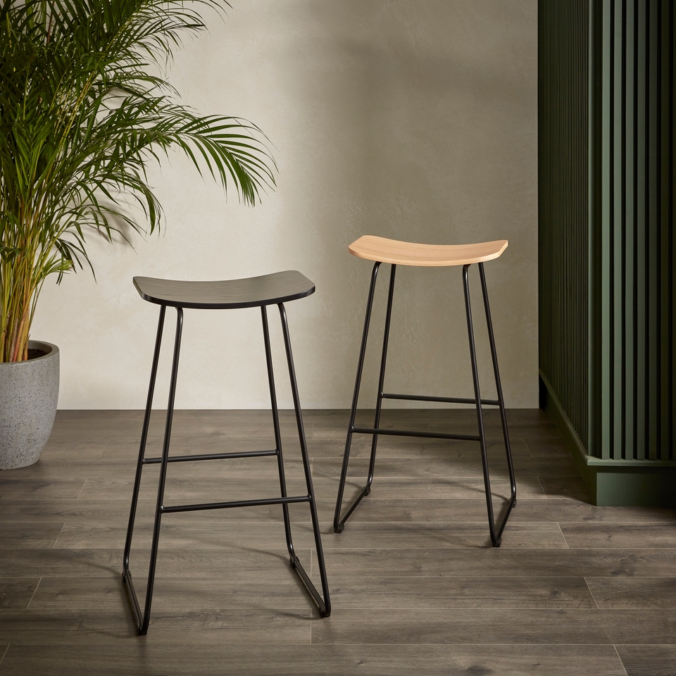 Leo Stacking Stool Black Homebase