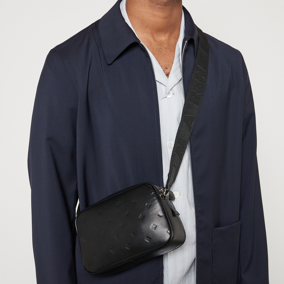 Marni Logo-Debossed Faux Leather Crossbody Bag