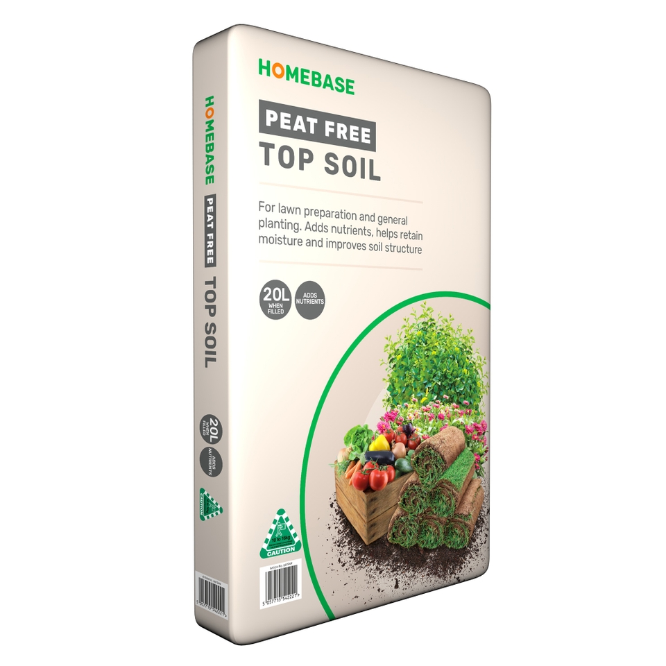 Homebase Peat Free Top Soil - 20L